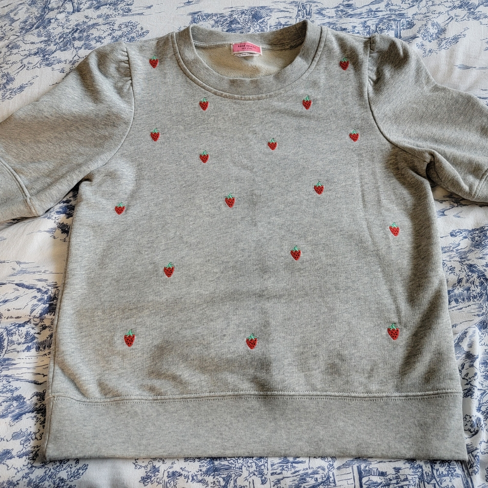 kate spade Gray Sweatshirt with Strawberry Accents - Picture 2 of 7
